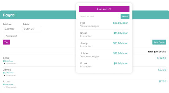 Payroll Management and Timesheets tracking